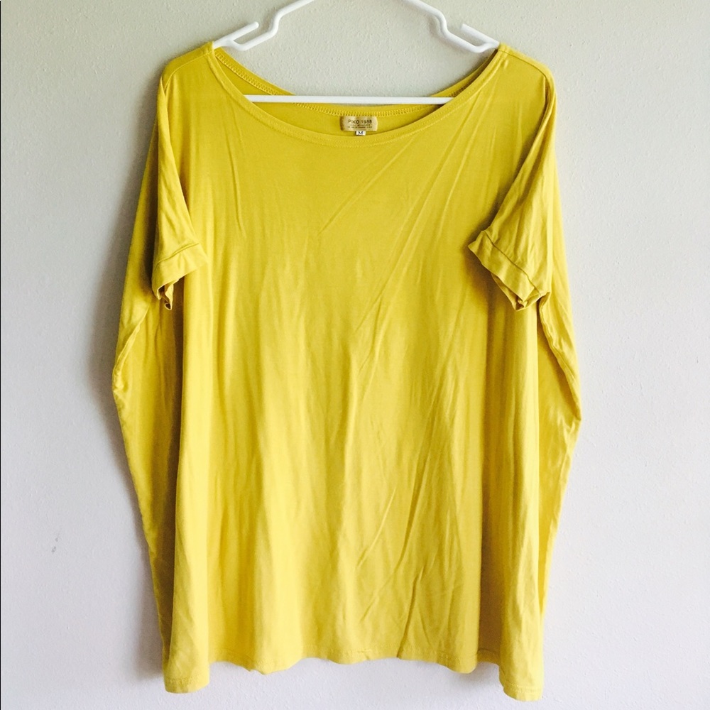 PIKO | Yellow Gold Short Sleeve Soft Flowy Top
